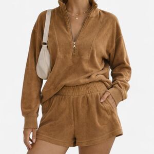 Aerie / American Eagle cozy textured terry cloth matching set small